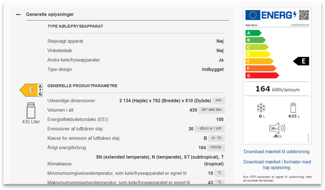 Billede af Energimærke eksempel