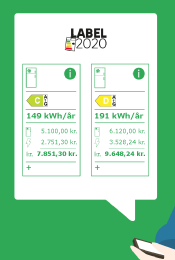 Sammenligning af energimærke, fra energimærke D til C